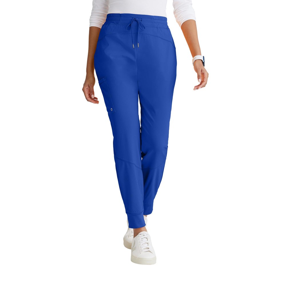 BARCO One Boost Classic Fit Scrub Jogger for Women  Cobalt, 3-Pocket Mid-Rise Pants w/ 360 Spandex Stretch, Moisture Wicking, Anti-Static and Quick-Shed  Medium, Petite Fit