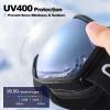 Odoland Snow Ski Goggles S2 Double Lens Anti-Fog OTG Windproof UV400 Eyewear for Men, Women and Youth-Skiing Snowboarding, Black Frame Sliver Lens vlt 14% view 3