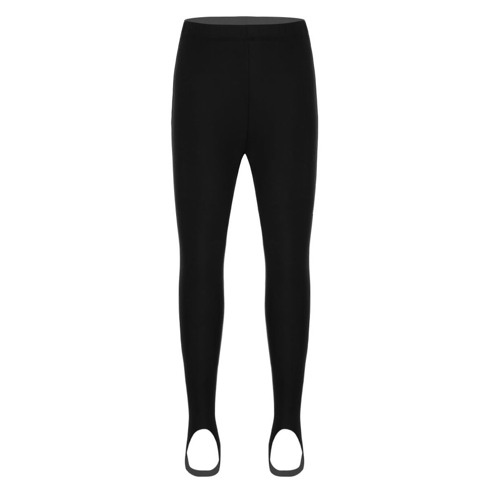 Moily Kids Girls Boys Stirrup Legging Pants for Gymnastics/Dance/Sport/Workout Athletic Tights Black 10-12