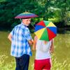 3 Pieces Rainbow Umbrella Hats Camouflage Fishing Cap Beach Umbrella Headband(Style B) view 4