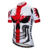 MTB Cycling Jersey Mens Short Sleeve Bike Zip Mountain Road Clothes Bicycle Top Shirts Breathable Summer Pro Team Sports Racing Cycle for Men Quick Dry Skull Red White XL view 1