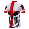 MTB Cycling Jersey Mens Short Sleeve Bike Zip Mountain Road Clothes Bicycle Top Shirts Breathable Summer Pro Team Sports Racing Cycle for Men Quick Dry Skull Red White XL view 3
