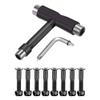 C&Xanadu Skateboard Hardware 8PCS Bolts Set and All-in-One Skate Tools Portable Skateboard T Accessory with Tool L-Type Phillips Head Wrench Screwdriver, Black view 1