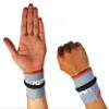 WOD Wear Wrist Wraps for Powerlifting, Strength Training, Bodybuilding, Cross Training, Olympic Weightlifting, Yoga Support - One Size Fits All (Gray/Red Stitch) view 3