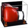 Better Display Cases Acrylic Single or Double Boxing Glove Display Case with Mirror, Wall Mount and Orange Risers (A011-OR) view 1