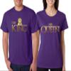 ALLNTRENDS Adult Couples T Shirt The King His Queen Fans Honeymoon Love Tops (Womens S Mens S, Purple) view 1
