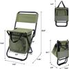 LEADALLWAY Fishing Chair with Cooler Bag Foldable Compact Fishing Stool,Green view 3