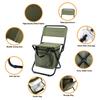 LEADALLWAY Fishing Chair with Cooler Bag Foldable Compact Fishing Stool,Green view 4