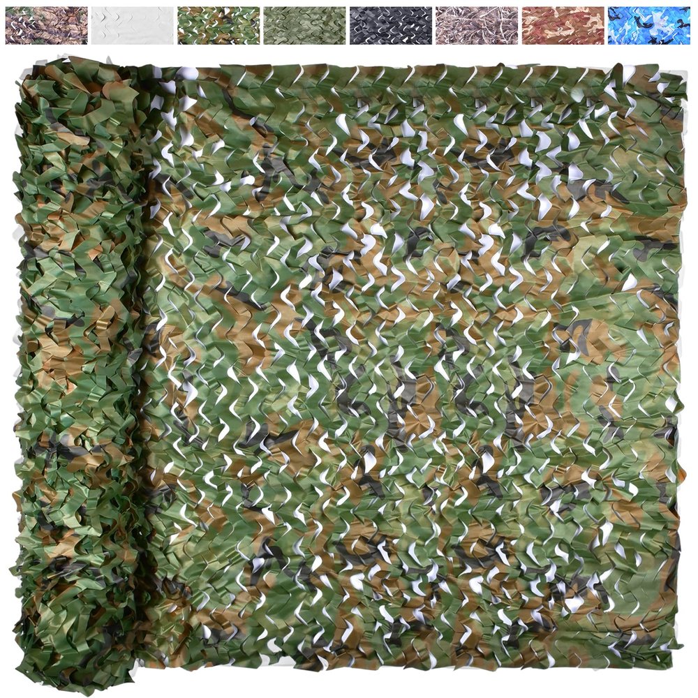 Yeacool Camo Netting for Hunting Burlap Camouflage Netting Outdoor Shade Camo Tarp for Party Decor Birthday Dinosaur Kids Ford Sunshade (Woodland Camo, 49.2ftx4.9ft, 15m*1.5m)