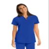 BARCO One Women's Two Pocket Zip V-Neck Perforated Raglan Scrub Top Cobalt 2XL view 1