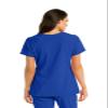 BARCO One Women's Two Pocket Zip V-Neck Perforated Raglan Scrub Top Cobalt 2XL view 2