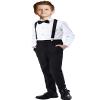 Suits for Boys 4 Piece Slim Fit Outfits Sets Black Kids Formal Dresswear Clothing with Suspender Size 2T view 1