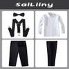 Suits for Boys 4 Piece Slim Fit Outfits Sets Black Kids Formal Dresswear Clothing with Suspender Size 2T view 2