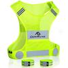 Reflective Vest Running Gear, Lightweight Motorcycle Cycling Reflective Vests with Large Pocket & Adjustable Waist for Women Men Running Safety Vest with Reflective Bands (Green, Medium) view 1