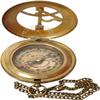 Aysha Nautical Brass Sundial Compass with Leather Case and Chain - Push Open Compass - Steampunk Accessory - Antiquated Finish - Beautiful Handmade Gift -Sundial Clock view 3