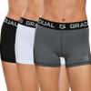 Women's Spandex Compression Volleyball Shorts 3" /7" Workout Pro Shorts for Women (3 Pack:Black/White/Gray, L) view 1
