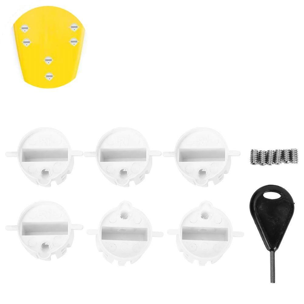 ZJchao Plug Surf Fin Plug, 6pcs Surf Fin Plug Plastic Cup Plug Surfboard Round Surf Fin Plug G5 Box Fin Plug Screw Key Surfing Plug Surfboard Leg Rope Leash Plug (2#)