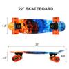 ChromeWheels Skateboards 22 inch Complete Skateboard Deck Mini Cruiser for Kids Boys Girls Youths Beginners, Fire view 4