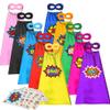 ADJOY Kids Superhero Capes and Masks with Large Superhero Stickers - Super Hero Costume for Parties - 10 Sets (20PCS) view 1