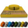 Meditation Cushion Mat Set - Large Oval Zafu Floor Pillow Organic Buckwheat Pillow + Cotton Filled Zabuton Prayer Pad - Meditation Pillow Yoga Knee Pad - Made in USA - 18" Oval, SAFFRON Cotton view 1