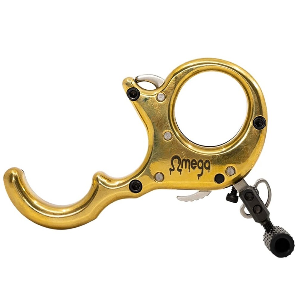 B3 Archery Hunting Omega Stainless Steel 3 Finger Thumb Trigger Release Aid, Brass