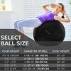 Fitvids Unisex Adult 34-inch, XXL Exercise Ball, Black, 78-85cm XXL US view 2