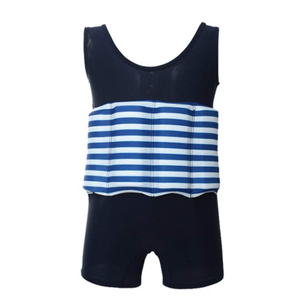 Kid Girls Boys One Piece Swimwear Swimsuit with Adjustable Buoyancy Training Float Suit Life Jacket Swim Vest Summer Swimming Floatation Safety Pool Beach Floating Beachwear Blue 18-24M