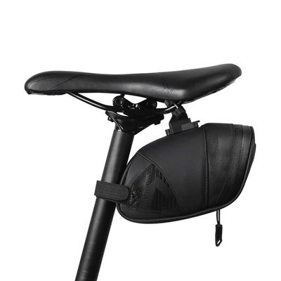 Bike Saddle Bag/Bicycle Seat Pack Bag, 0.8L/1L Cycling Wedge Shape Bag Waterproof Bike Saddle Bag Fully Waterproof (Color : Black)
