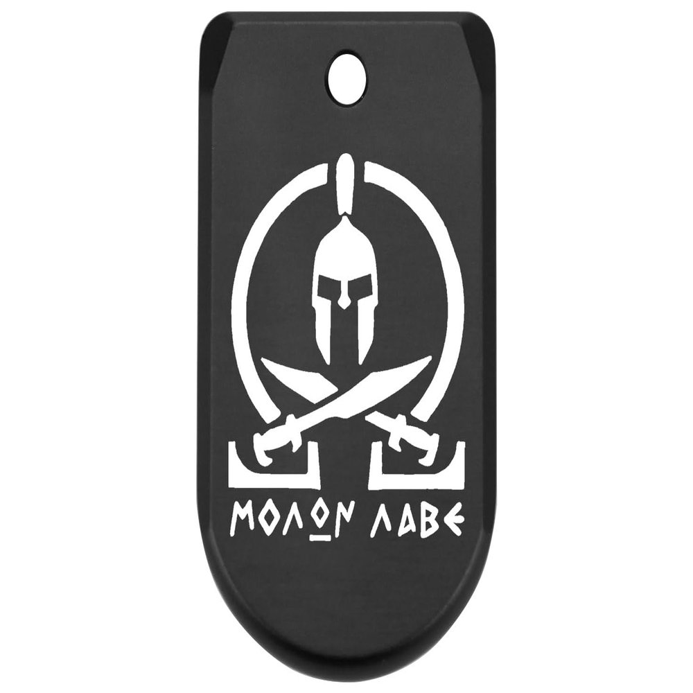 NDZ Performance Magazine Base Plate Finger Extension for Sig P365 & P365 SAS 9MM  Laser Engraved Aluminum, EDC Upgrade, USA Made, Black  Molon Labe Omega Crossed Swords
