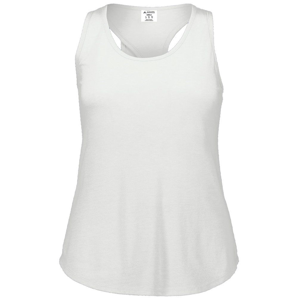 Augusta Sportswear Girls Lux Tri-Blend Tank, White, L