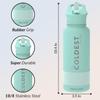 Coldest Insulated Water Bottle with Straw Lid - Stainless Steel Metal Insulated Bottle for Men & Women (Oceanic Green, 32 oz) view 4