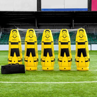 FORZA Pro Soccer Air Mannequin (Junior & Senior) | Inflatable Soccer Free Kick Training Dummies | Pack of 1, 3 or 5 Soccer Dummy Wall | Optional Carry Bag (Luxury Wheeled Carry Bag, Senior Pack of 5)