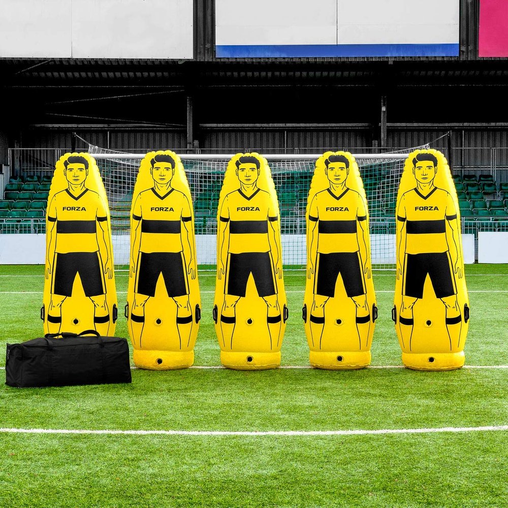 FORZA Pro Soccer Air Mannequin (Junior & Senior) | Inflatable Soccer Free Kick Training Dummies | Pack of 1, 3 or 5 Soccer Dummy Wall | Optional Carry Bag (Luxury Wheeled Carry Bag, Senior Pack of 5)