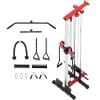 VANSWE Wall Mount Cable Station, 18 Positions Adjustable Dual Pulleys Wall Mounted Cable Machine with Removable Footplate view 1
