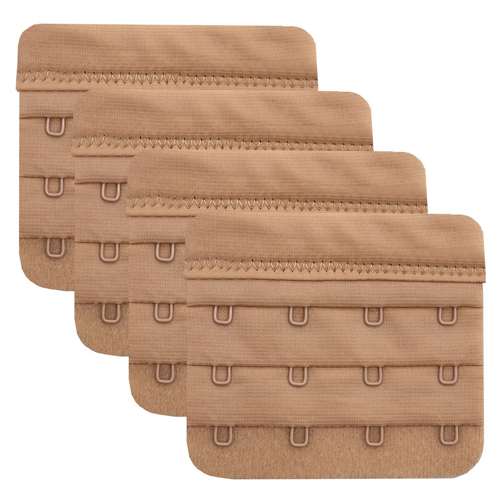 Bra Extender 4 Hooks,Soft and Comfortable Bra Strap Extender - 4 pcs Pack (Skin Color)