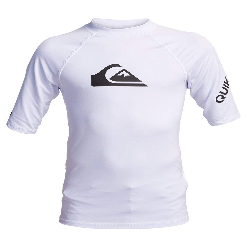 Quiksilver Boys' Legacy Short Sleeve Rashguard, White at, X-Large