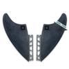 Surf Squared Twin Keel Fins (2 Fins) - Solid Fiberglass Flex for Lightweight Durability & Top Surfing Performance - Compatible with Futures Single Tab Surfboards - Black view 1