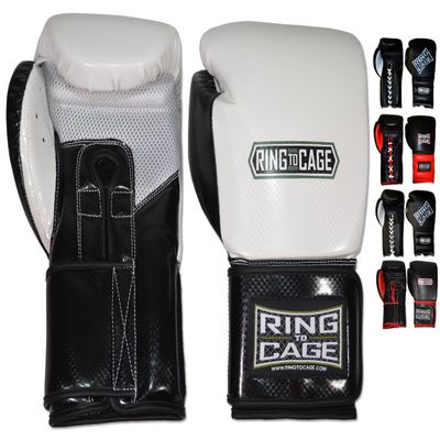 Mexican-Style GelTech Training Gloves with Mesh-Palm - Hook&Loop or Lace-up (Black/White Synthetic-Leather Mesh Palm - Lace-up)