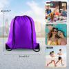 KUUQA 12 Pcs Drawstring Backpack Bags Sport Gym Sack Cinch Bags Bulk for School Traveling and Storage (Purple) view 2