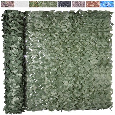 Yeacool Camo Netting Camouflage Netting Bulk Roll Burlap Camo Tarp Sunshade Net for Hunting Blind Military Dinosaur Birthday Jungle Theme Party Decoration (Dark Green, 49.2ftx4.9ft, 15m*1.5m)