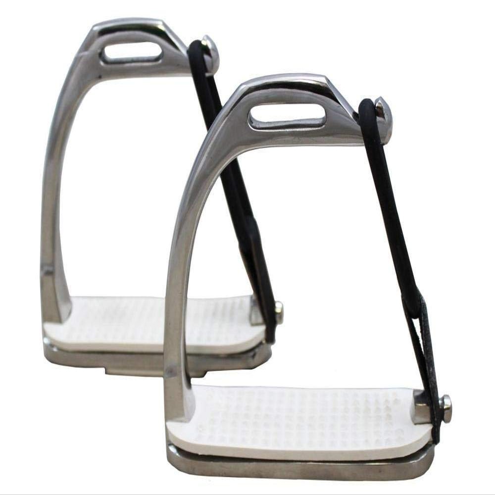 Derby Originals Peacock Safety Stainless Steel Stirrup Irons with Rubber Pads