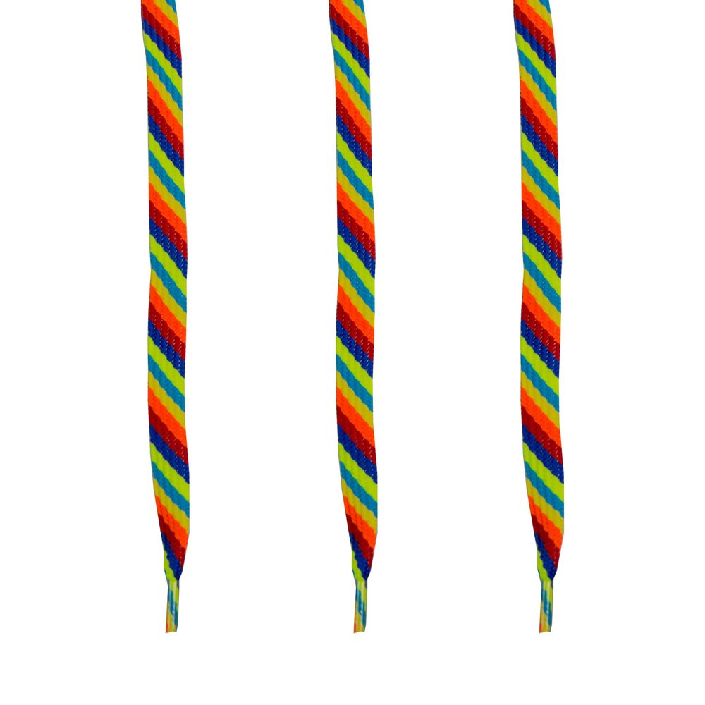 33 inch Tipped Hockey Lacrosse Laces 3 Pack (Multicolor)