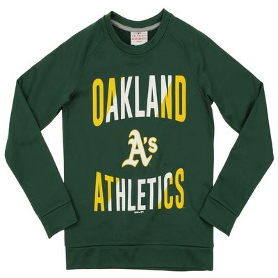 Outerstuff MLB ATHLETICS Boys 4-7 PERFORMANCE FLEECE CREW NECK LS TOP 7-L