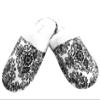 Leisureland Women's Cotton Flannel Cozy Slippers Damask Print White (Medium) view 2