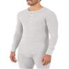 Fruit of the Loom Men's Classic Midweight Waffle Thermal Henley Top, Grey Heather, Medium view 2