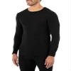 Fruit of the Loom Men's Classic Midweight Waffle Thermal Underwear Crew Top (1 & 2 Packs), Black, 4X-Large view 2