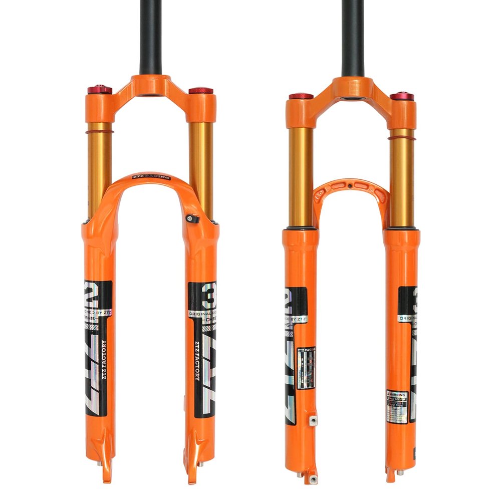 ZTZ Mountain Front Fork Air Pressure Shock Absorber Fork Fork Bicycle Accessories Magnesium Alloy 26/27.5/29 (27.5, Shoulder Control)