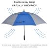 G4Free 68 Inch Automatic Open Golf Umbrella Extra Large Oversize Double Canopy Vented Windproof Waterproof Stick Umbrellas(Sapphire/Gray) view 2