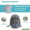 Adjustable Toddler Bike Helmet, Built in Visor with Removable Washable Inner Lining, XS Ages 2-4 Years for Boys and Girls, Perfect for Cycling, Scooters, Orange-Blue view 3
