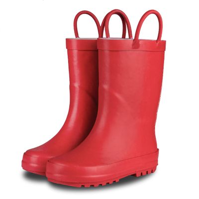 LONECONE Kids Rain Boots in Matte Colors - Cherry Red, 6 Toddler